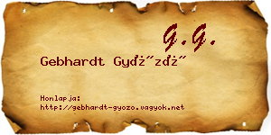 Gebhardt Győző névjegykártya